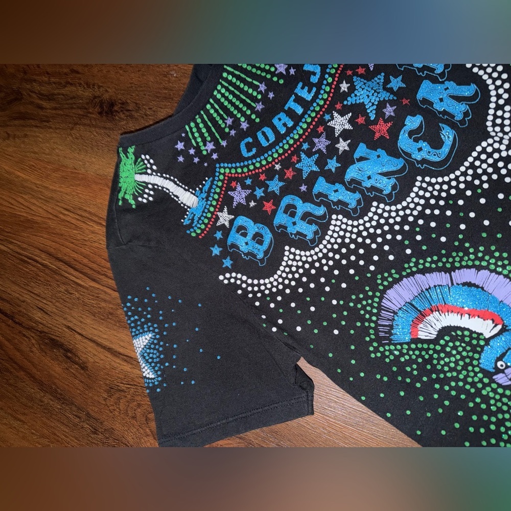 Farm Rio rare sparkle black Brazil toucans cortejo dos brincantes tee shirt $128 - Picture 3 of 7